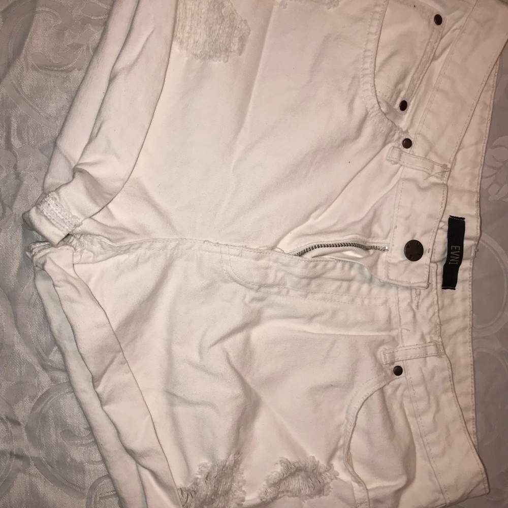 White Jean Shorts